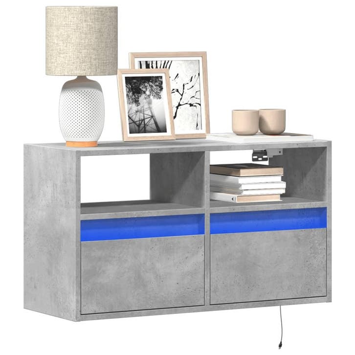 vidaXL Tv-wandmeubel met LED-verlichting 80x31x45 cm, Huis en Inrichting, Kasten | Televisiemeubels, Nieuw, Overige houtsoorten