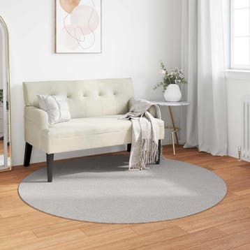 vidaXL Binnen kleed LUGO Crème en Grijs Ø 200 CM Polyester, Verzenden, Nieuw, Crème