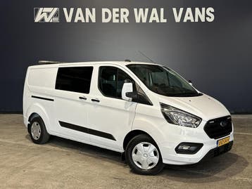 Ford Transit Custom 2.0 TDCI 130pk L2H1 Inrichting Euro6 Air, Stof, Gebruikt, Wit, Dealer onderhouden