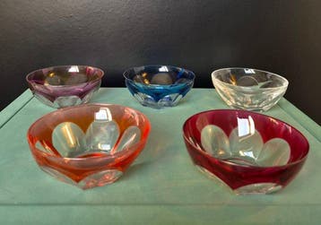 Val Saint Lambert - Kom (5) - Set of 5 vintage Val St