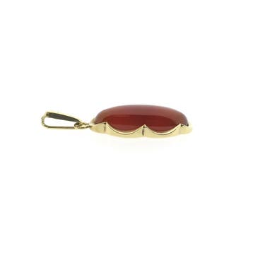 Gouden hanger met carneool (Hanger of bedel), Ophalen of Verzenden, Gebruikt, Goud, Overige merken