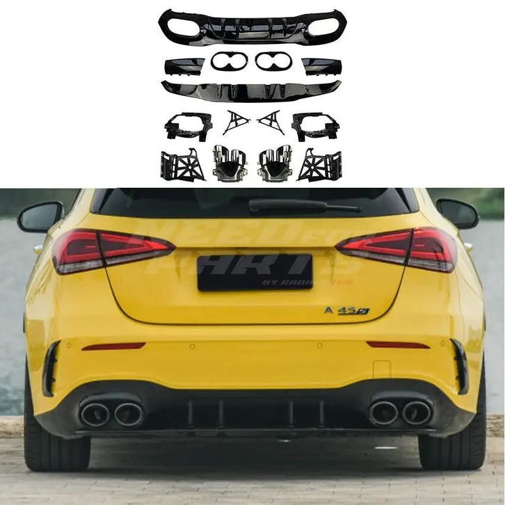Diffuser With Chrome Exhaust Tips For Mercedes A Class W177, Auto-onderdelen, Carrosserie en Plaatwerk, Ophalen of Verzenden