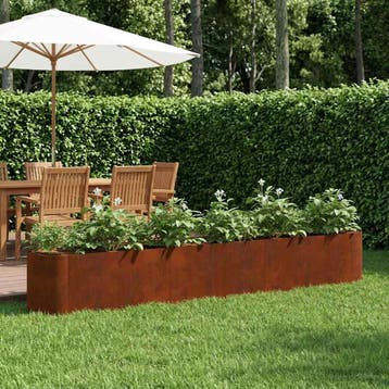 vidaXL Verhoogd Tuinbed weervast staal 280 x 40 x 40 cm, Verzenden, Minder dan 60 cm, Nieuw, Metaal
