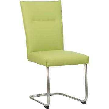 Set van 8 Leren eetkamerstoelen Retro - Toledo Lime, Huis en Inrichting, Stoelen, Ophalen of Verzenden, Nieuw, Leer, Vijf, Zes of meer stoelen