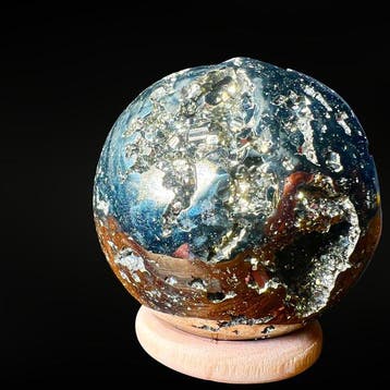 Prachtige bol van pyriet Bol - Hoogte: 50 mm - Breedte: 50