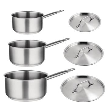 Speciale aanbieding - Vogue steelpanset (3 stuks), Verzenden, Nieuw