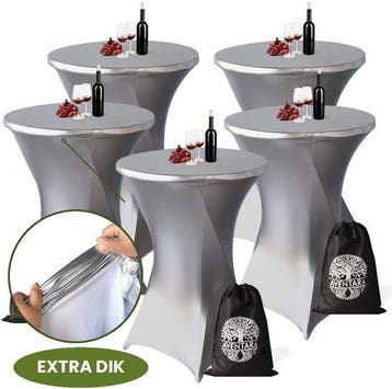 Statafelrok Zilver x 5 – 80-85 x 110 cm met Opbergtas – Sta, Verzenden, Nieuw