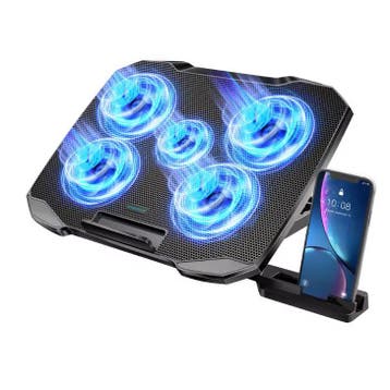 Laptop Koelpad 5 Fans – Verstelbare Stille Stand, Computers en Software, Verzenden, Nieuw