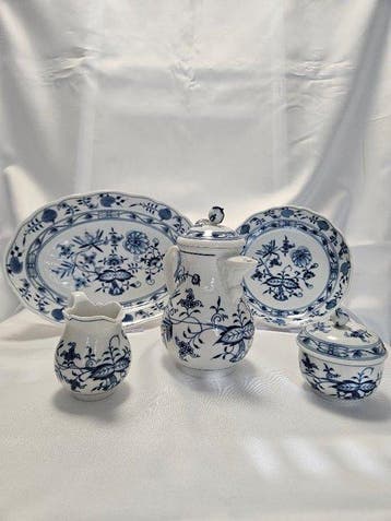 Meissen - Gebak/taartset (5) - ui-motief - Porselein -