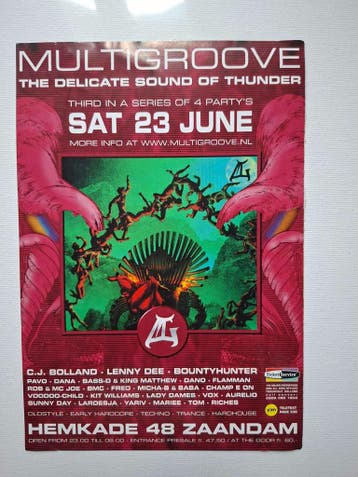 Multigroove sat 23 june flyer, Verzamelen, Verzenden, Nieuw