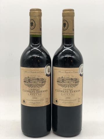 2 x 75cl Chateau Clement Termes Gaillac 2000 (rood), Ophalen of Verzenden, Nieuw, Frankrijk, Rode wijn