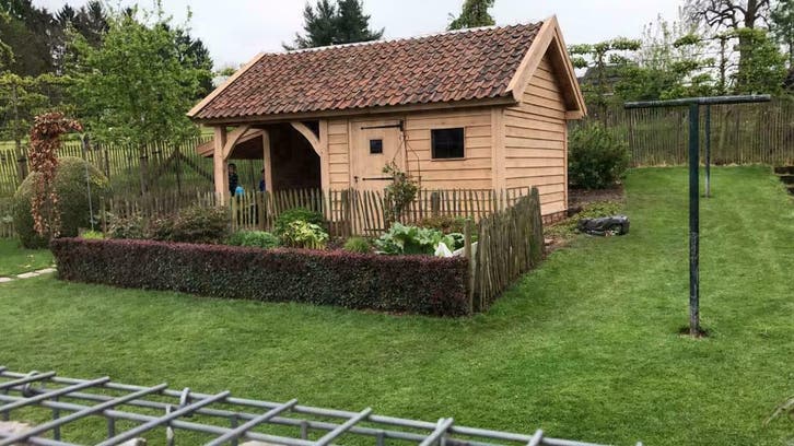 Frans Eiken Zweeds rabatdelen en potdekseldelen+, Doe-het-zelf en Verbouw, Hout en Planken, Overige typen, Nieuw, Eiken, Ophalen