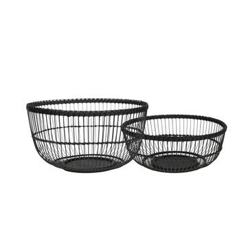 bamboe manden zwart (set van 2)*, Verzenden, Nieuw