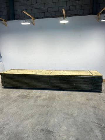 Steigerplanken geïmpregneerd 500x19,5x3 cm (€3,- per meter), Doe-het-zelf en Verbouw, Hout en Planken, 25 tot 50 mm, Nieuw, Plank