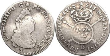 1/12 Écu aux insignes 1702, Frankreich Ludwig Xiv 1643-1715, Verzenden