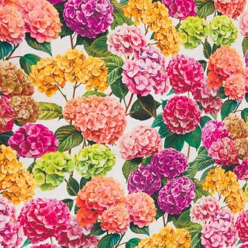 AA229 - Decoratief stof - Giardino Multicolor - hortensias