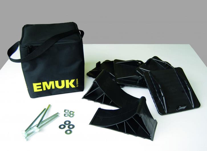 Emuk Onderlegschijven + Wielkeggen Set, Caravans en Kamperen, Camper-accessoires, Nieuw, Ophalen of Verzenden