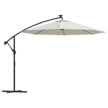 vidaXL Zweefparasol met LED-verlichting en metalen paal 300, Verzenden, Nieuw, 2 tot 3 meter, Zweefparasol