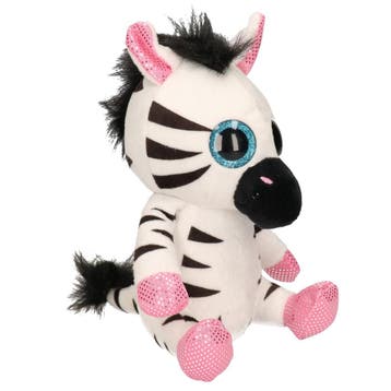 Pluche zebra knuffel - zwart/wit - 20 cm - zittend, Kinderen en Baby's, Verzenden, Nieuw