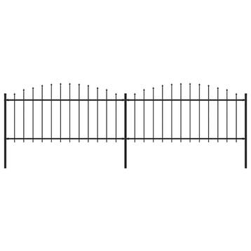vidaXL Tuinhek met speren bovenkant (0,5-0,75)x3,4 m staal, Verzenden, Nieuw, IJzer, Minder dan 1 meter