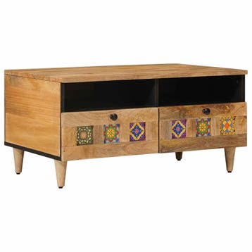 vidaXL Salontafel Naturel 80 x 54 x 40 cm Massief Mango Hout, Huis en Inrichting, Tafels | Salontafels, Verzenden, Nieuw, Overige houtsoorten