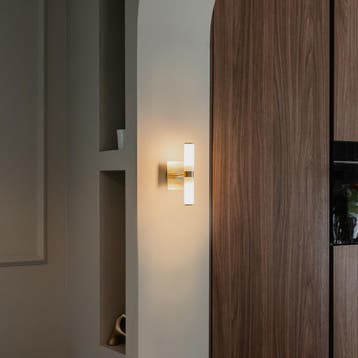 Smart badkamer wandlamp goud IP44 2-lichts incl. Zigbee G9, Verzenden, Nieuw