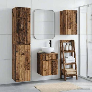 vidaXL Badkamermeubelset 3 st Oud hout 33 x 34,5 x 160 cm, Verzenden, Nieuw