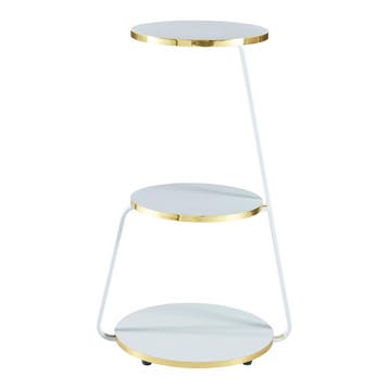 [en.casa] Bijzettafel Sipoo 74x46x37cm wit en goudkleurig, Huis en Inrichting, Verzenden, Nieuw