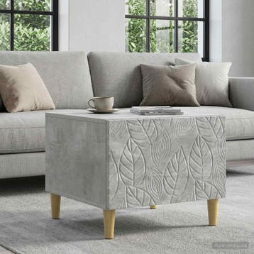 vidaXL Salontafel Betongrijs 50 x 49 x 40 cm Bewerkt hout, Huis en Inrichting, Tafels | Salontafels, Verzenden, Nieuw, Overige houtsoorten