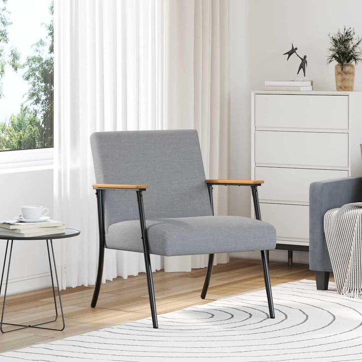 vidaXL Fauteuil Lichtgrijs Stof, Huis en Inrichting, Fauteuils, Nieuw, Verzenden