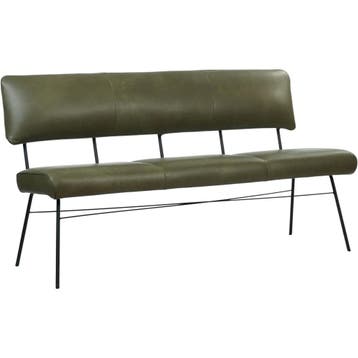Leren eetkamerbank Solid - Granada Moss (olijf/groen) -, Huis en Inrichting, Ophalen of Verzenden, Nieuw, Overige kleuren, Leer