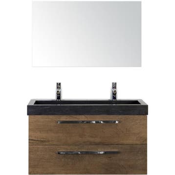 Seville Badmeubelset 100 cm - Tabacco - Wastafel Hardsteen, Ophalen of Verzenden, Nieuw