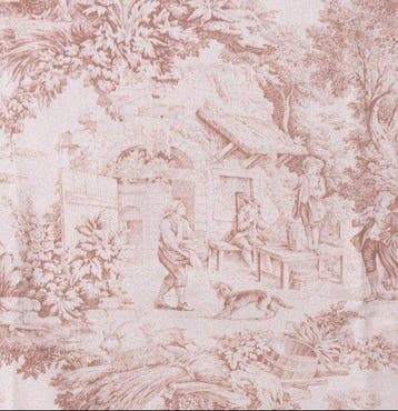 AA078 - Raro Toile de Jouy - Rosa Antico - Textiel - 200 cm