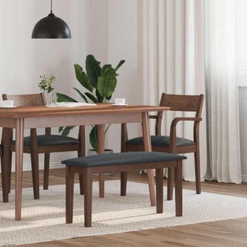 vidaXL Bank 90 cm massief hout rubber bruin, Verzenden, Nieuw