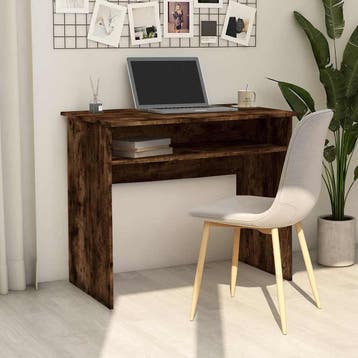 vidaXL Bureau 90x50x74 cm bewerkt hout gerookt eikenkleurig, Huis en Inrichting, Bureaus, Verzenden, Nieuw
