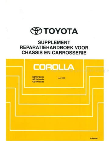 1995 TOYOTA COROLLA CHASSIS & CAROSSERIE WERKPLAATSHANDBOEK