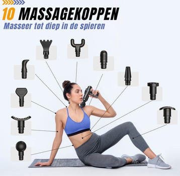 2dekans | Squago Massage Gun professioneel - 32 standen - 10, Ophalen of Verzenden, Zo goed als nieuw