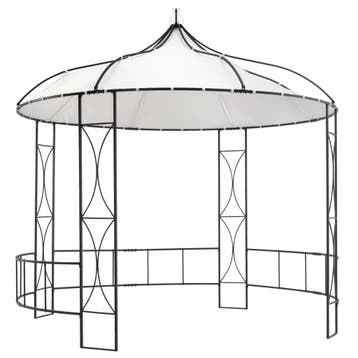 vidaXL Prieel rond 300x290 cm wit, Tuin en Terras, Verzenden, Nieuw