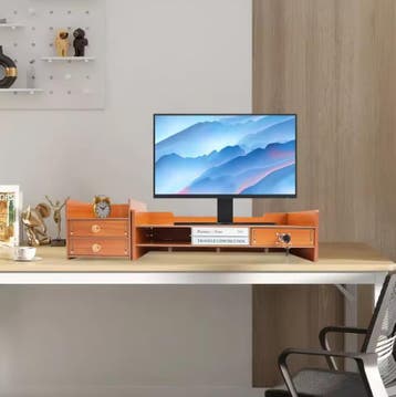 Multifunctionele Houten Monitorstandaard met Laden – Organiz, Verzenden, Nieuw in verpakking