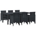 vidaXL Tuin eettafelset 7 pcs Antracietkleurig Polypropyleen, Verzenden, Nieuw, 7 zitplaatsen