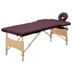 vidaXL Massagetafel inklapbaar 2 zones hout wijnpaars, Sport en Fitness, Massageproducten, Verzenden, Nieuw