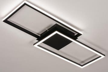 Rietveld Plafondlampen - Zwart - Metaal, Verzenden, Nieuw