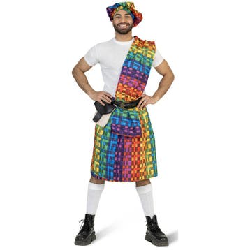 Schotse Kilt Regenboog met Baret Heren, Ophalen of Verzenden, Nieuw