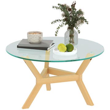 TRUUSK Salontafel Van Gehard Glas - Verstelbare Voetkussens, Verzenden, Nieuw