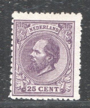 Nederland 1872 - Koning Willem III - 25 cent - ongebruikt, Gestempeld