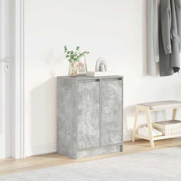 vidaXL Schoenenkast 57x34x76 cm bewerkt hout betongrijs, Verzenden, Nieuw