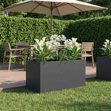 vidaXL Plantenbak Antraciet 100 x 50 x 50 cm Koudgewalst, Verzenden, Minder dan 60 cm, Nieuw, Metaal