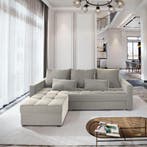 *SALE* Slaapbank met opbergruimte Kos | Beige €499,-, Hout, 125 tot 150 cm, Verzenden, Hoekbank