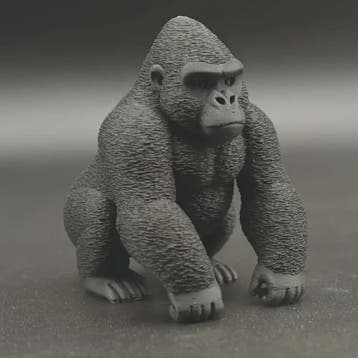 Realistisch Gorilla Beeldje - 3D Geprint Gorilla Ornament vo