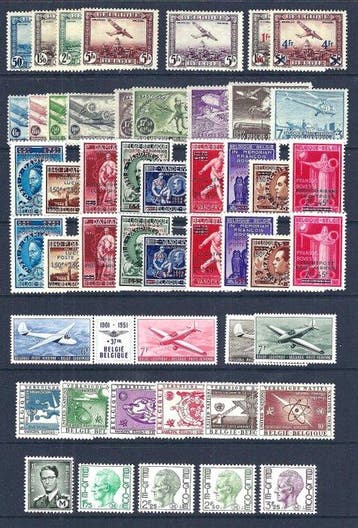 België 1930/1958 - volledige verzameling Luchtpostzegels, Gestempeld
